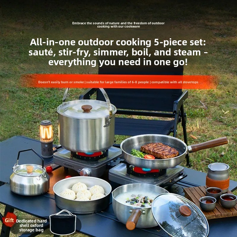طقم أدوات طهي محمول للتخييم مت - مراجعة Camping Cooking Frying Pan وسعره