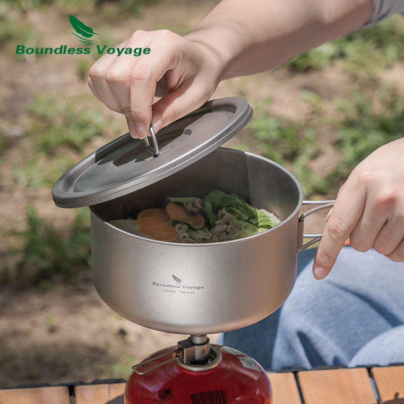 وعاء تخييم من التيتانيوم بدون  - مراجعة Camping Cooking Pot With Lid وسعره