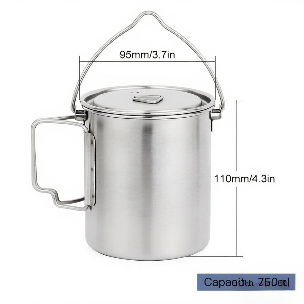 وعاء من الفولاذ المقاوم للصدأ  - مراجعة Camping Cooking Pot With Lid وسعره