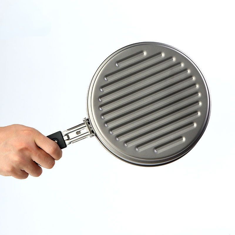 مقلاة من التيتانيوم النقي سعة  - مراجعة Camping Cooking Frying Pan وسعره