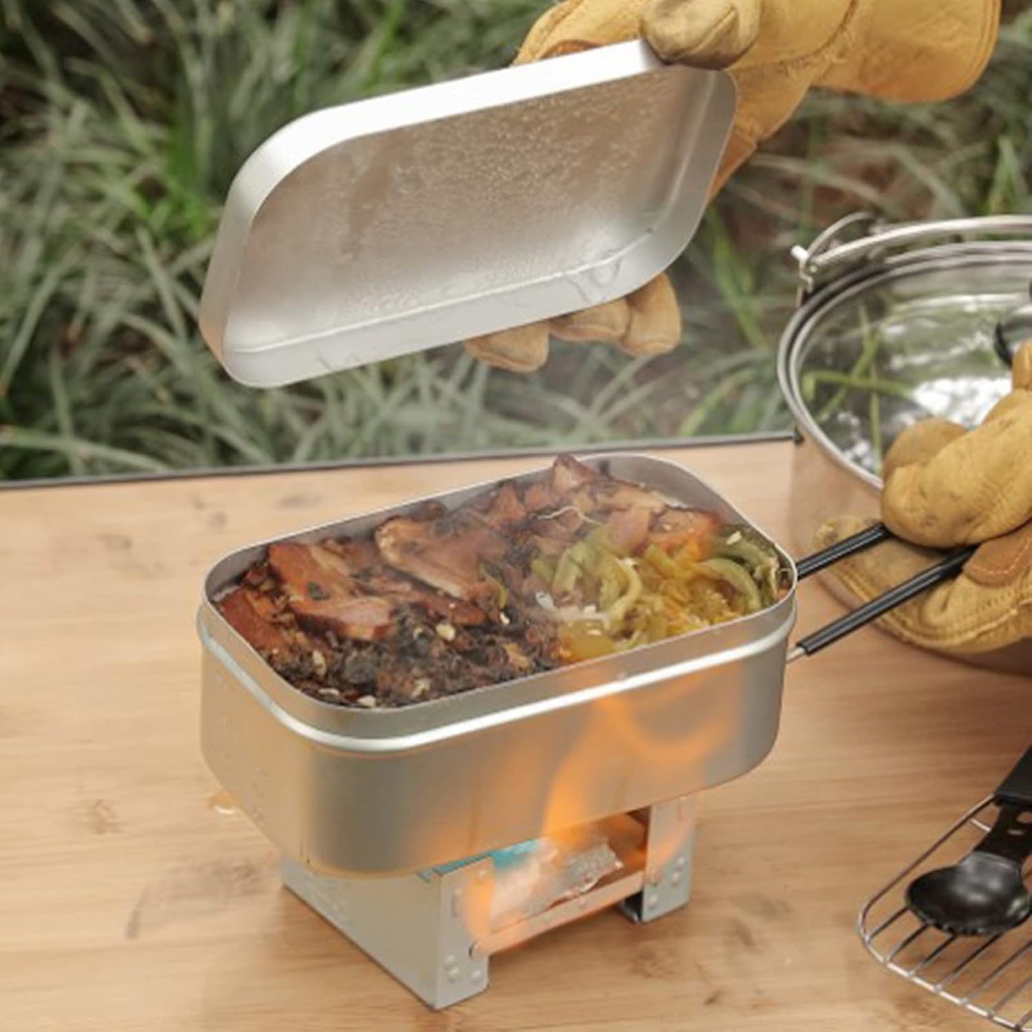 مقبض صندوق بينتو قابل للطي، حا - مراجعة Camping Cooking Books وسعره